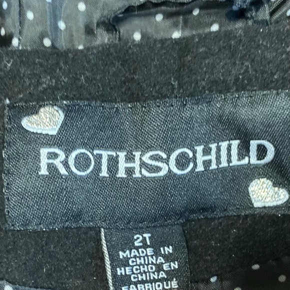 Rothschild pea coat black toddler coat size 2T - Picture 3 of 3